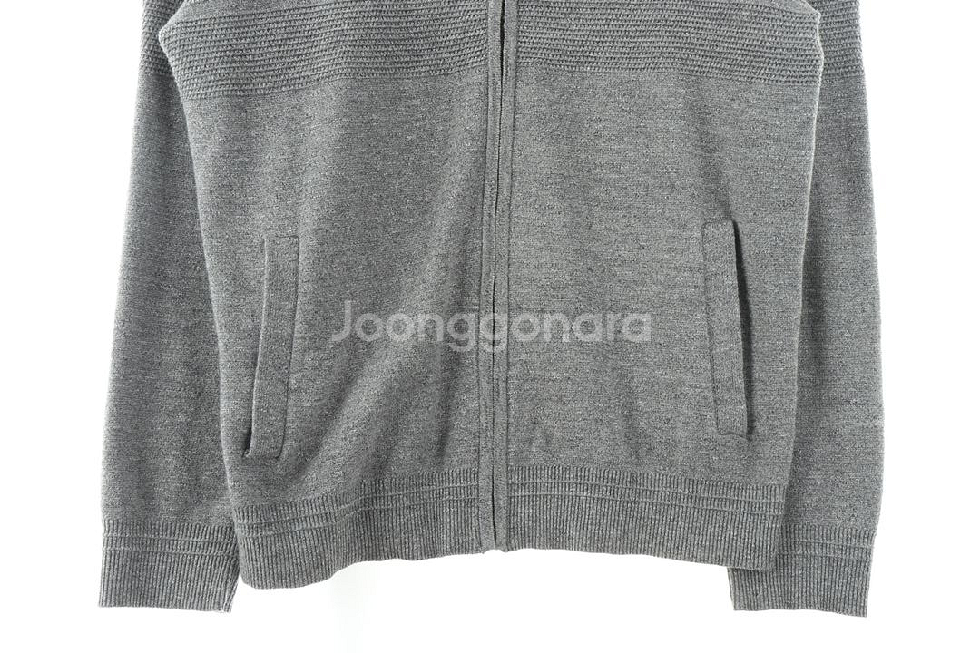 (XL) 헤지스 니트집업 그레이 면 올드스쿨--3
