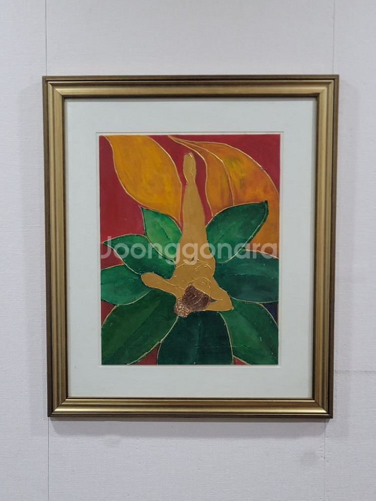 조남현작가 꿈속의 황금누드 유화그림--0