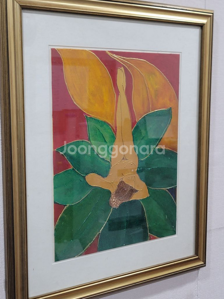 조남현작가 꿈속의 황금누드 유화그림--1