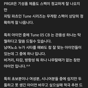 prgr 튠 05 아이언