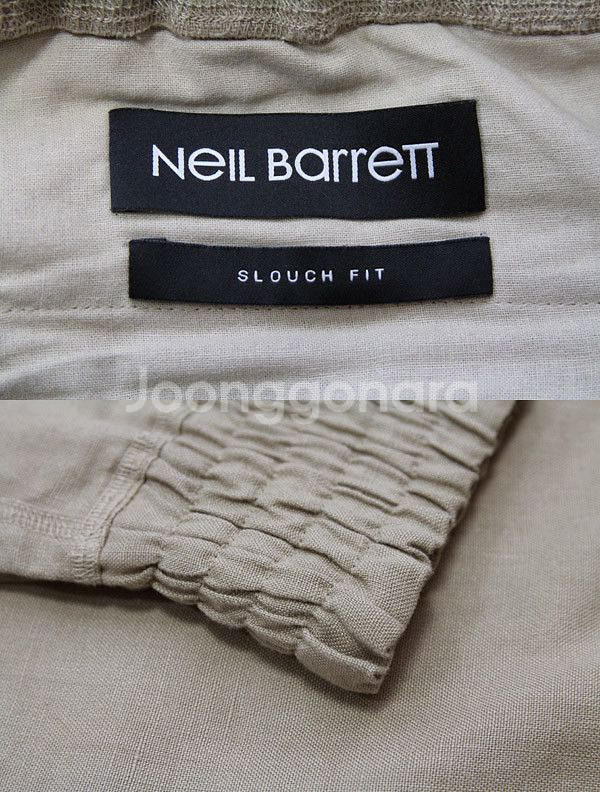 Neil Barrett 닐바렛 아이보리린넨밴딩팬츠--2