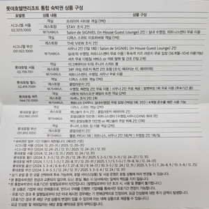 롯데호텔숙박권 (시그니엘부산포함)