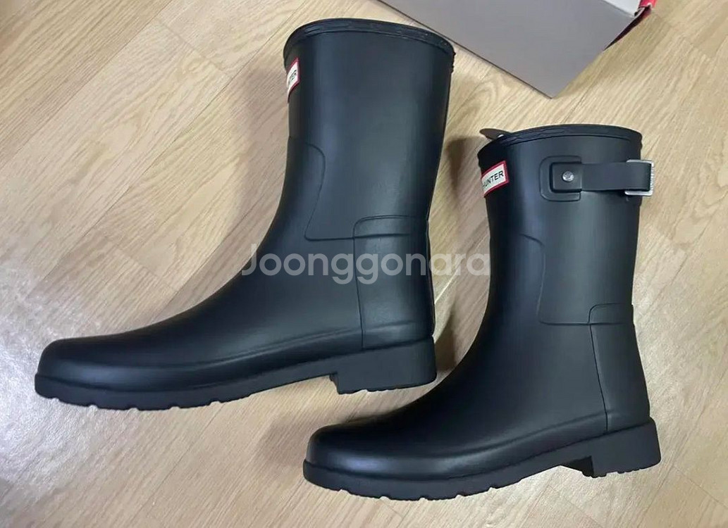 새상품 헌터 W 리파인드 숏 블랙 250 레인부츠--2