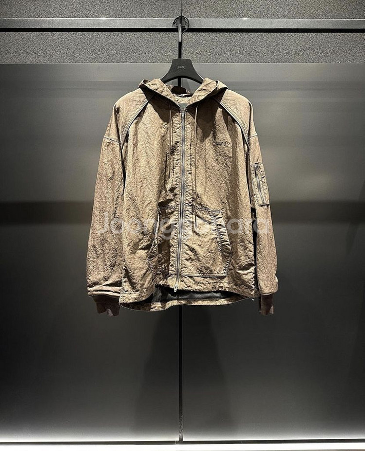 준지 23FW 다잉 나일론 후드 마원--2
