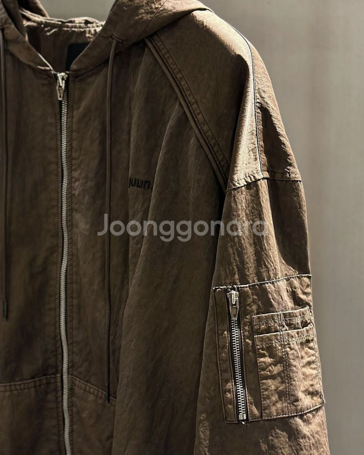 준지 23FW 다잉 나일론 후드 마원--4