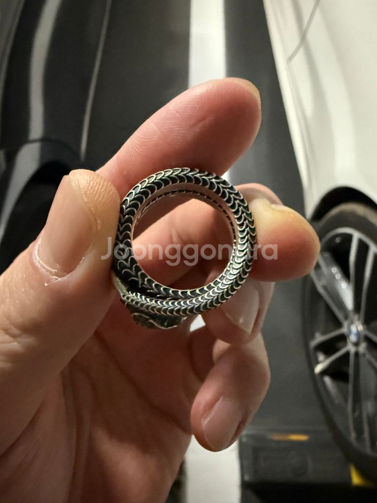 구찌 가든 실버 스네이크링 14호--3