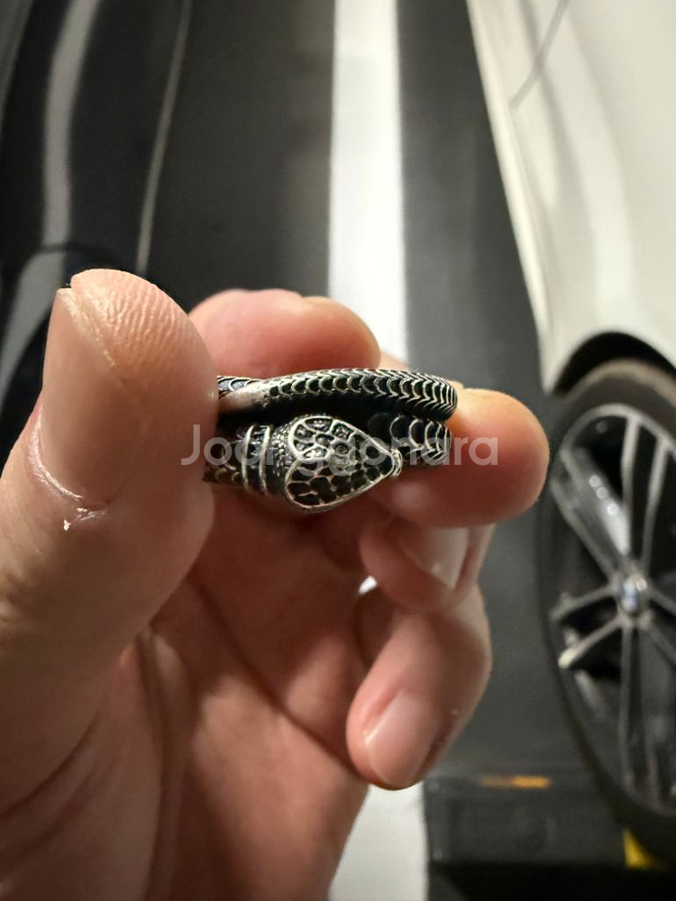 구찌 가든 실버 스네이크링 14호--2