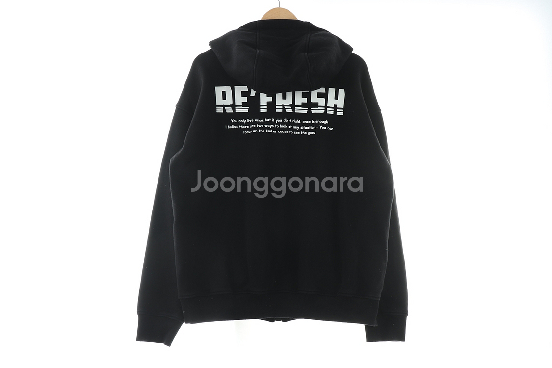 (L) 브랜드빈티지 후드집업 블랙 올드스쿨--1