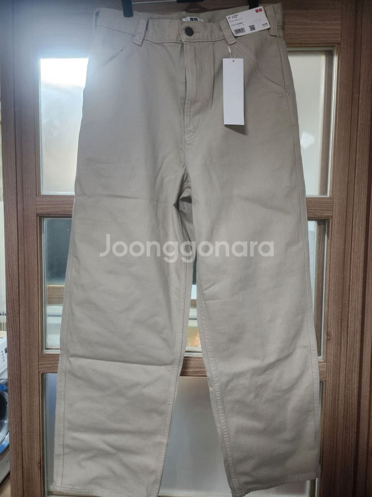 유니클로u 와이드핏컬러진 베이지 30--2