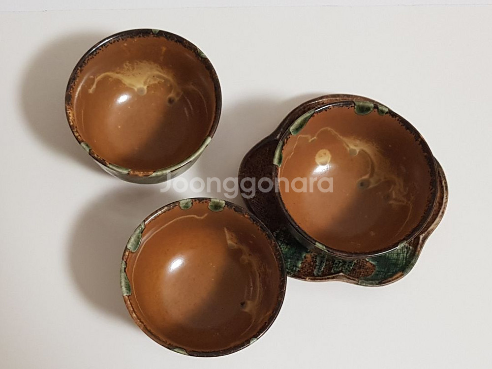 일본 녹차 다완--1