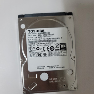 노트북용 SATA 하드디스크 TOSHIBA HDD 1T