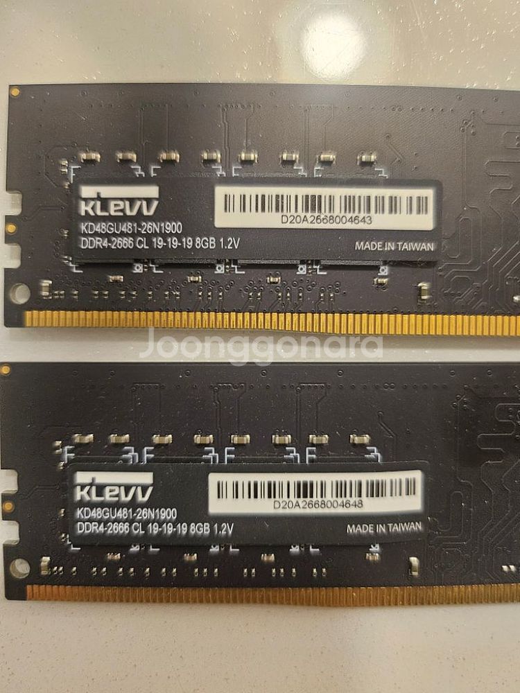 클레브 흑금치 ddr4 16Gb 메모리 램 (8gb *--1