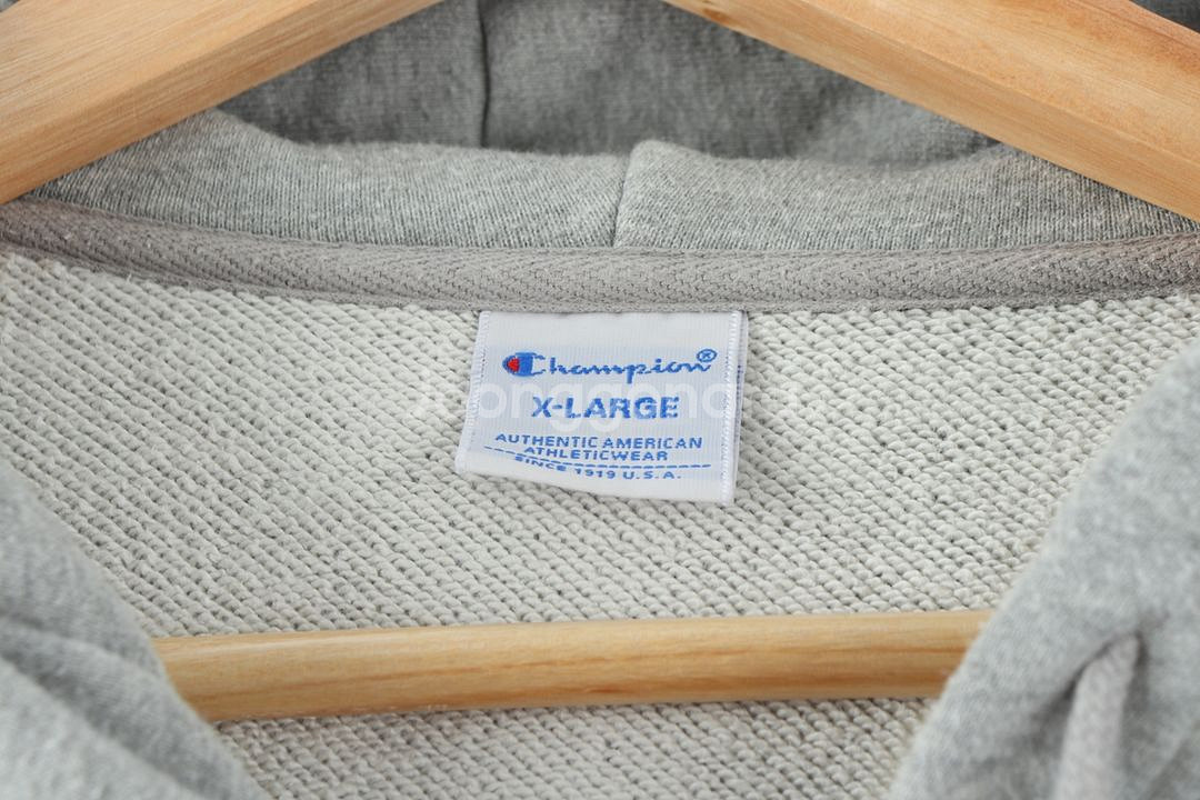 (XL) 챔피온 후드집업 작은오염 그레이 올드스쿨--5