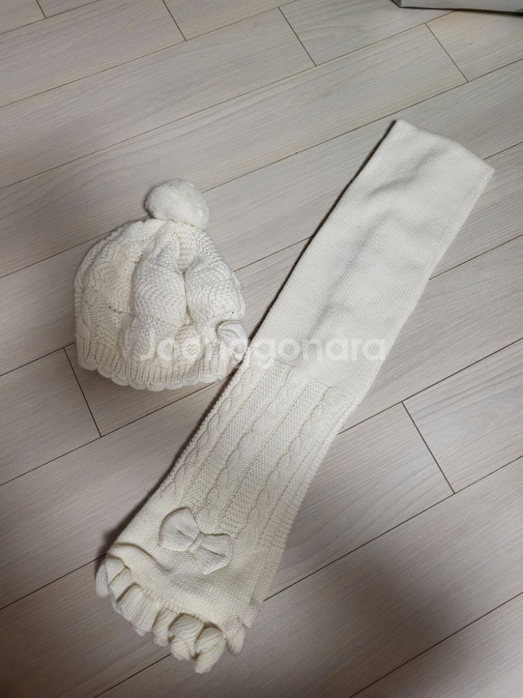 여아 모자 목도리 세트--7