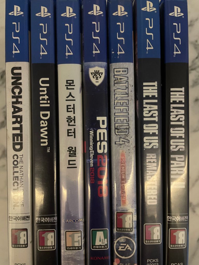 ps4 게임씨디 (언차티드, 라오어, 배틀필드, 위닝)