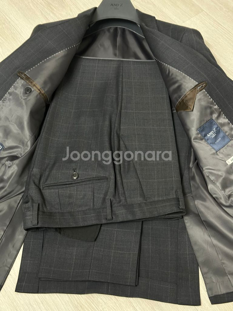 지오지아 앤드지 다크그레이 체크 정장세트--4