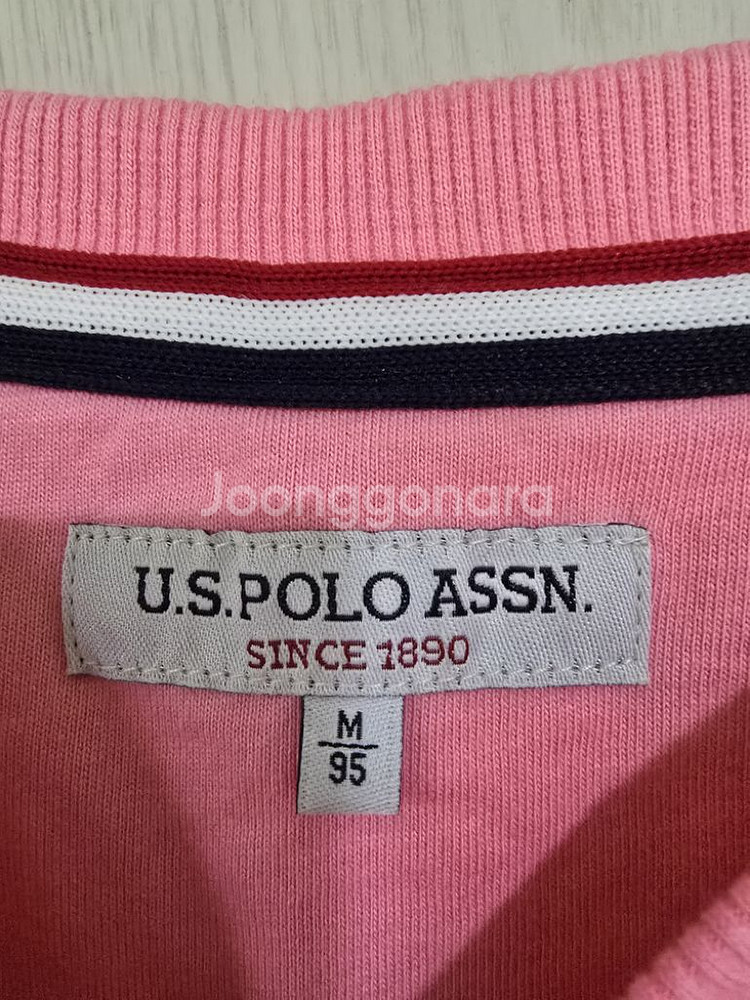 US폴로 기모 맨투맨 핑크--2