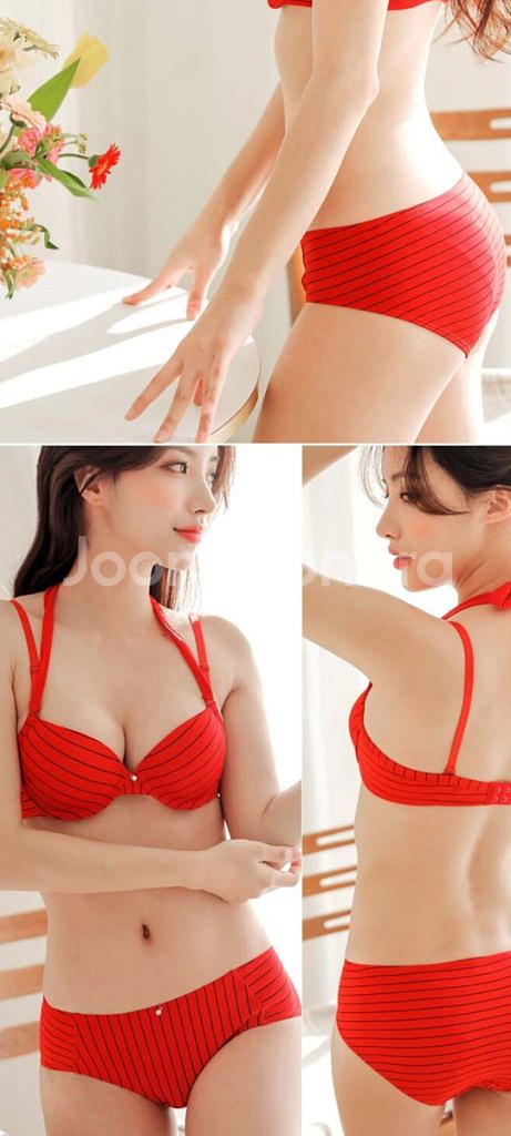 레드 큐빅 브래지어&팬티 75A~75B 2종--2