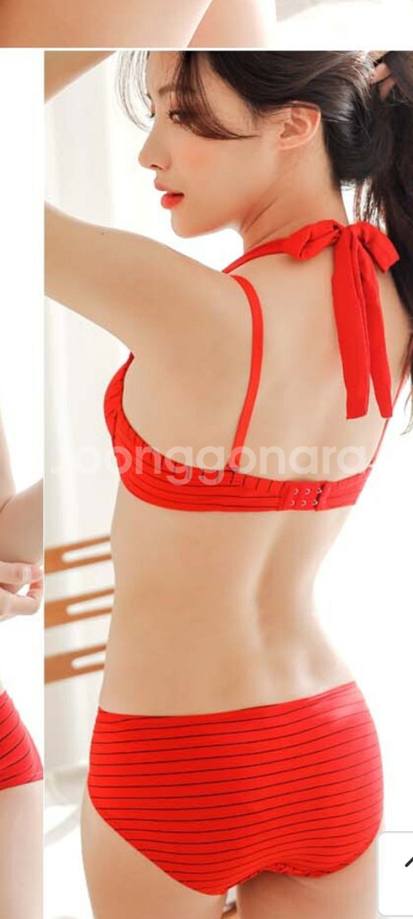 레드 큐빅 브래지어&팬티 75A~75B 2종--1