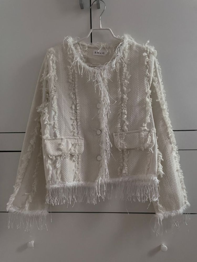 징케 트위드 자켓 & 사이드 워싱 데님 코디세트 이미지