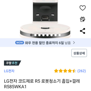 LG전자 코드제로 R5 로봇청소기 R585wkA1