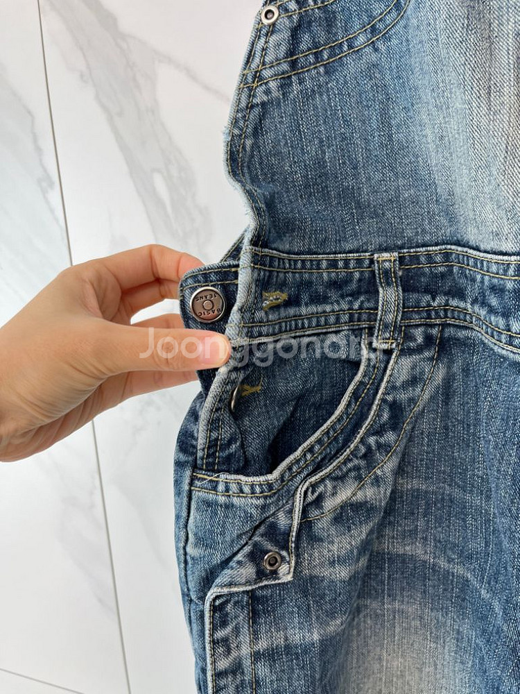L사이즈) basic jeans 남성 멜빵바지--2