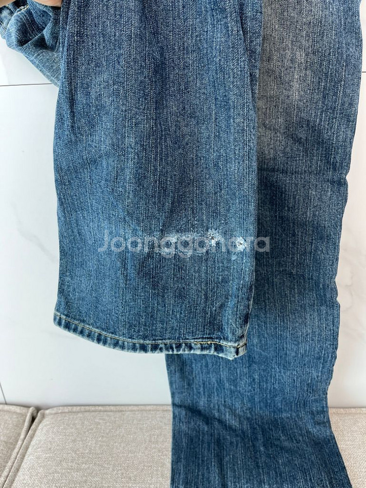 L사이즈) basic jeans 남성 멜빵바지--5