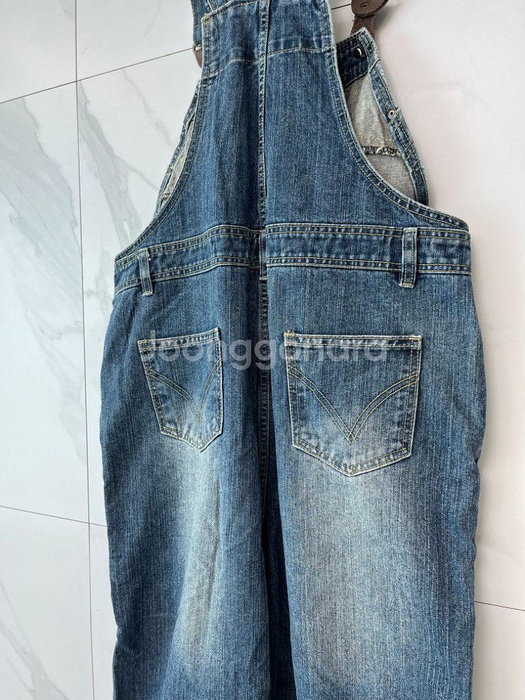 L사이즈) basic jeans 남성 멜빵바지--4