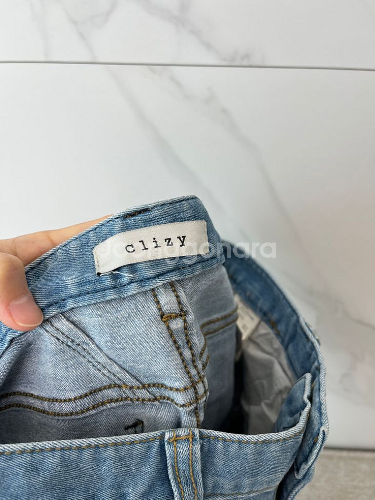 66사이즈) clizy 연청 스판 스키니진--5