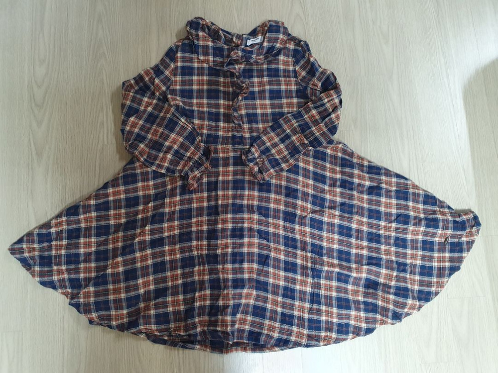 원피스 4종 일괄. 체크 블라우스 프릴 셔츠 150--1