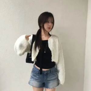 아워캐비넷 french crop cardigan 프렌치