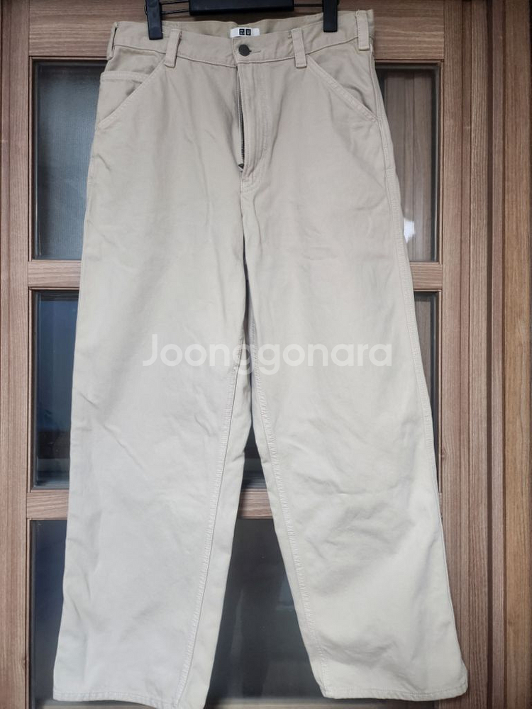 유니클로u 와이드핏컬러진 베이지 31--2