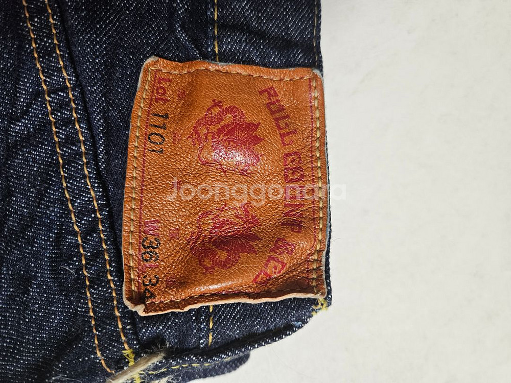풀카운트 1101 원워시 36x34(새상품) 팝니다--3