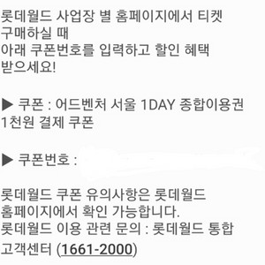 롯데월드 종일권 1000원 결제