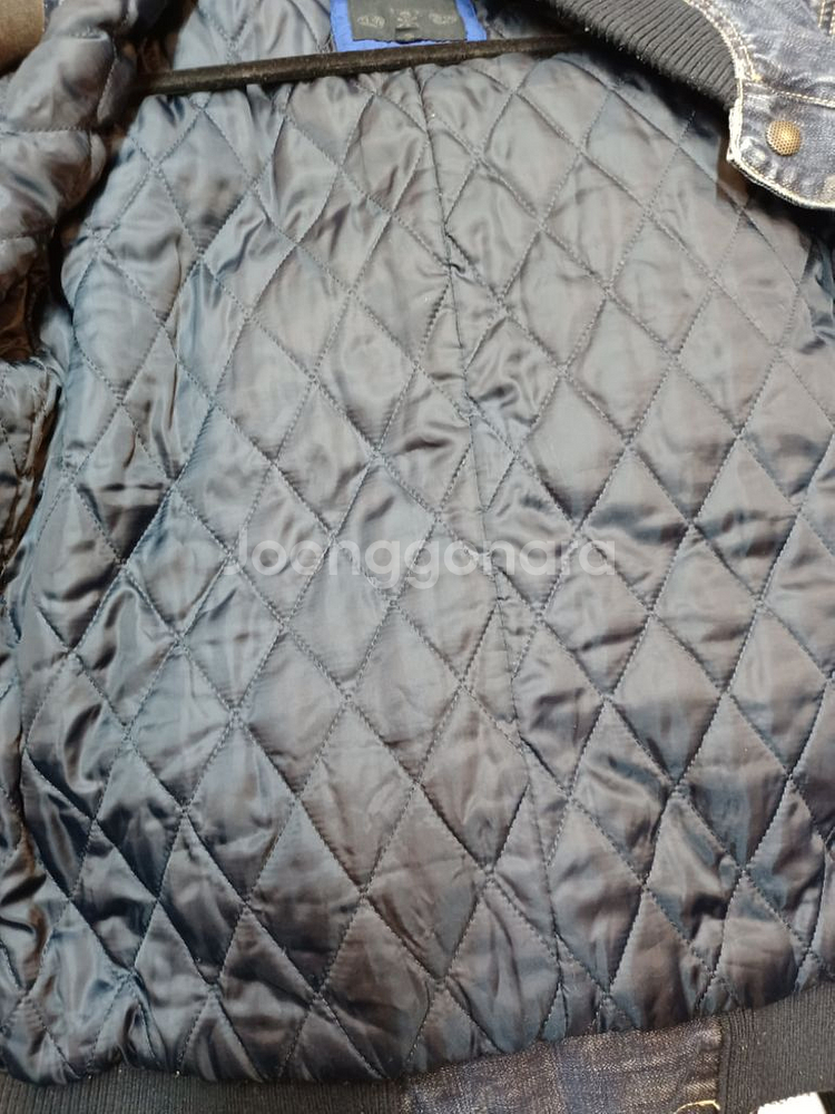 버커루 데님 펑크 스컬자수 안감누빔 바시티자켓 m--4