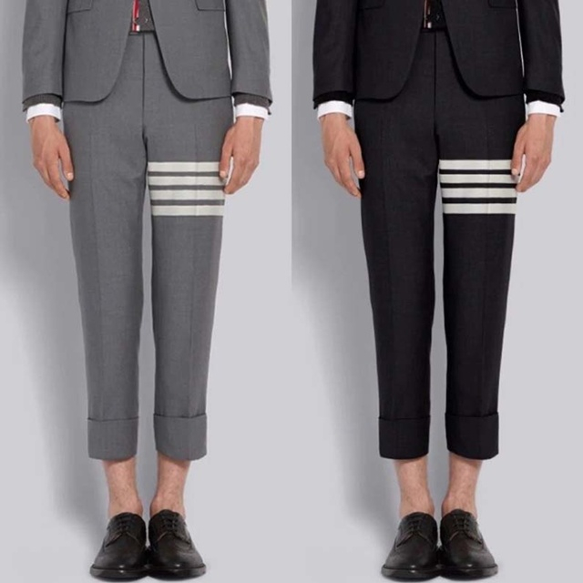 톰브라운 사선 남성 9부 정장 바지 팬츠 2칼라 이미지