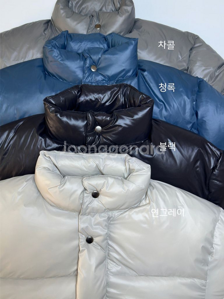 오버핏 숏패딩 청록 FREE 사이즈--3