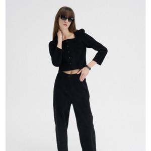 더블유컨셉/마론 에디션/ 코듀로이 블라우스 자켓/ 블랙