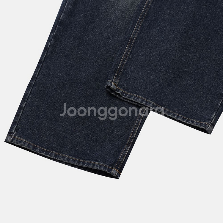 와이드 진청 데님 청바지 팬츠 L--5