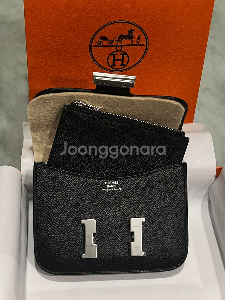 에르메스 콘스탄스 슬림 지갑 블랙--1