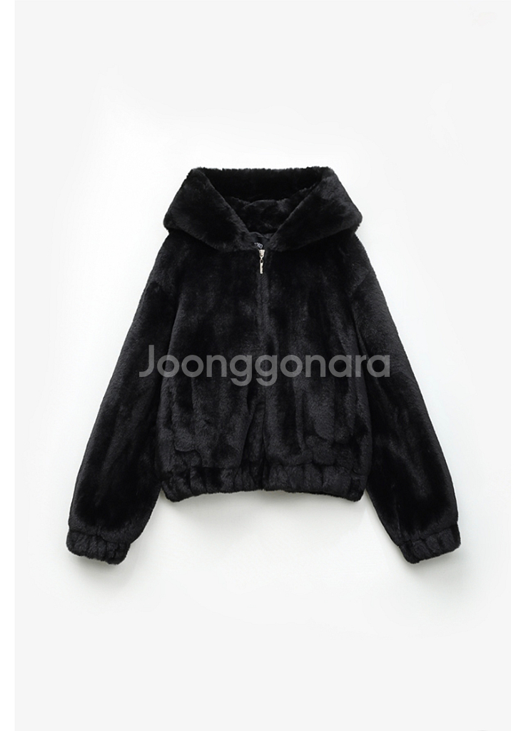 미쏘 에코퍼 후드 숏자켓 블랙--5