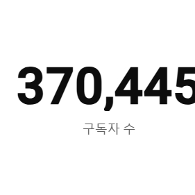 구독자 37만 유튜브 채널