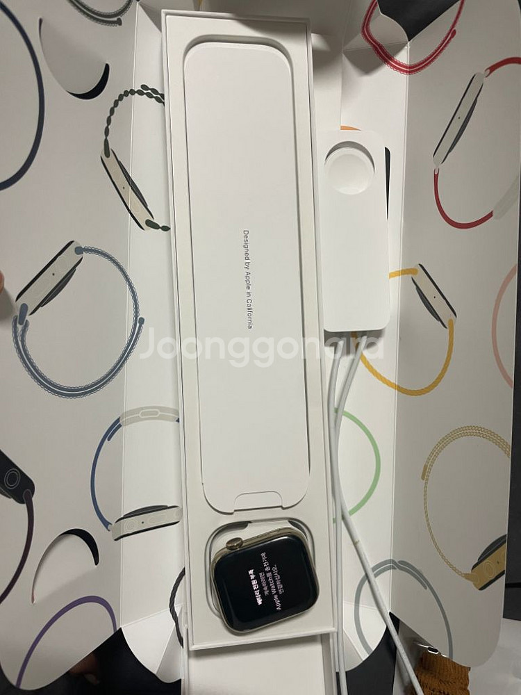 애플워치8 45mm 셀룰러 스테인레스 스틸 팝니다--5