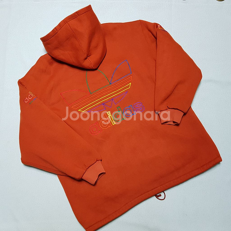 올드스쿨 도톰한 아디다스 양털 누빔 오버핏 자켓--2