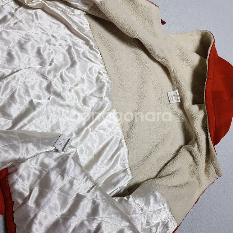 올드스쿨 도톰한 아디다스 양털 누빔 오버핏 자켓--9