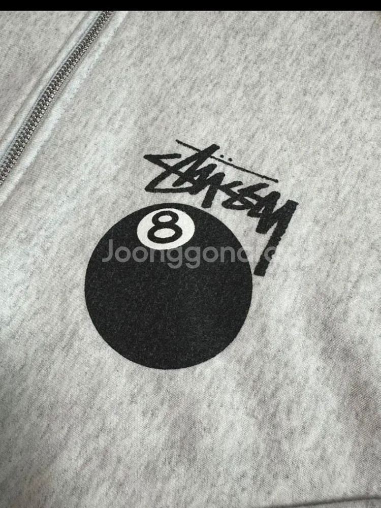 스투시 8볼 후드집업 애쉬헤더 22SS XL--3