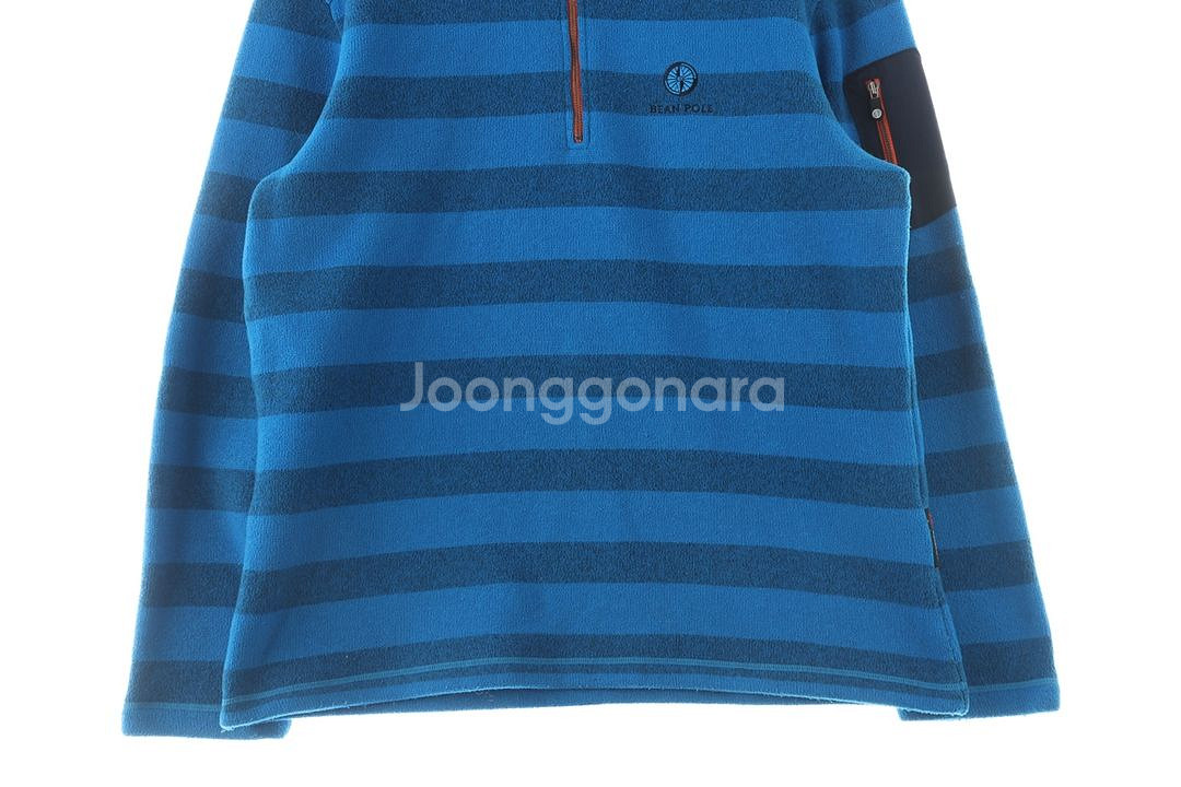 (XL) 빈폴 니트 블루 기모 반집업--3