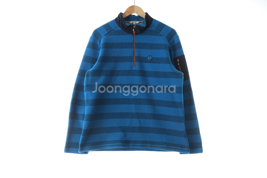 (XL) 빈폴 니트 블루 기모 반집업--1