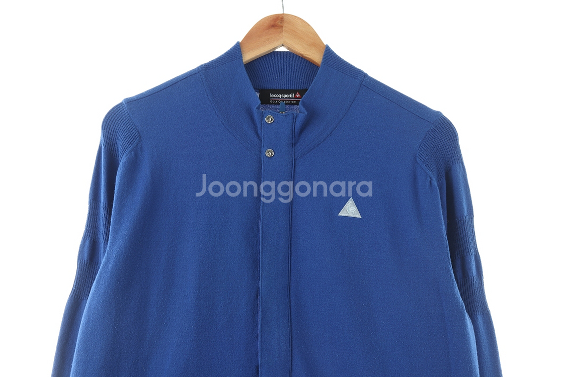 (XL) 르꼬끄 니트집업 블루 골프 방푼--2