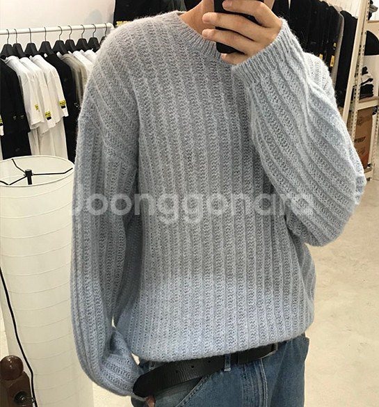베일가 veilga 오버사이즈 플래시드 블루 올 모헤어--1